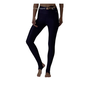 Cajubrasil Solid Navy Blue Yoga Stir-Up Leggings High Waist L